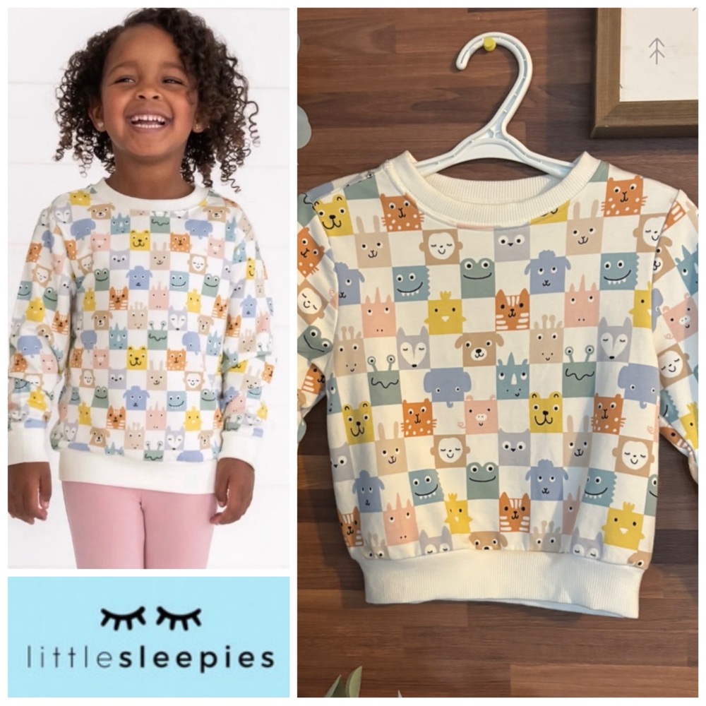 NWOT Little Sleepies Check Mates Sweatshirt 12-18 months